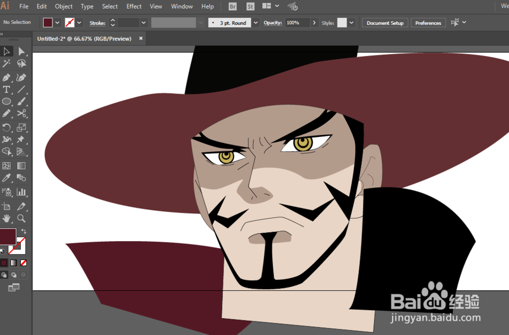如何用ILLUSTRATOR绘制航海王鹰眼