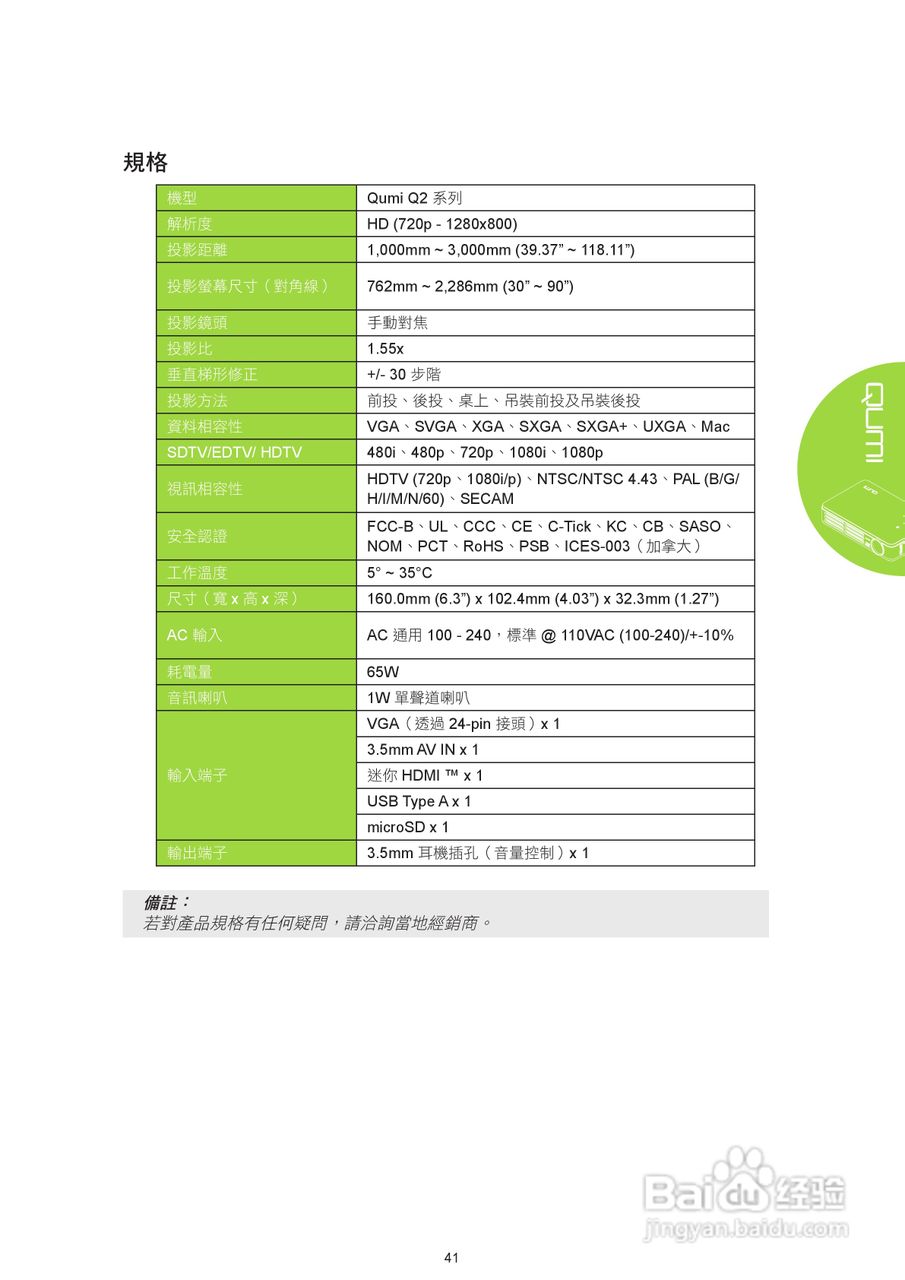 丽讯Vivitek QUMI Q2-DX投影机使用说明书:[5]