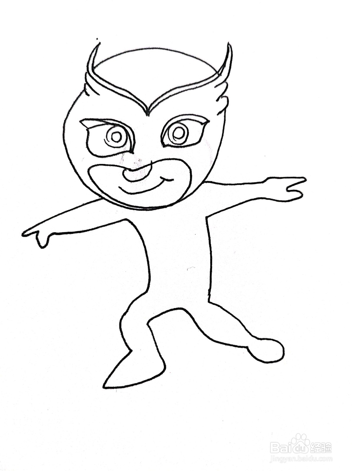 艾玛猫头鹰女侠线描画怎么画