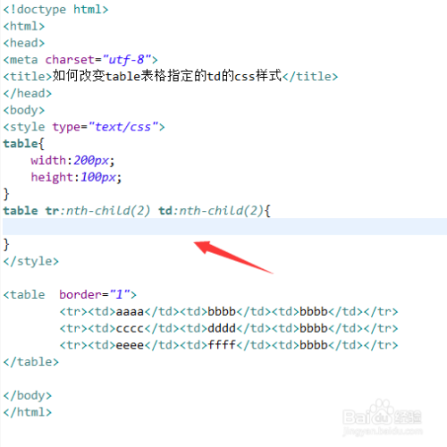 如何改变table表格指定的td的css样式