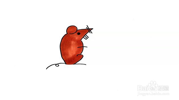 红色小老鼠简笔画