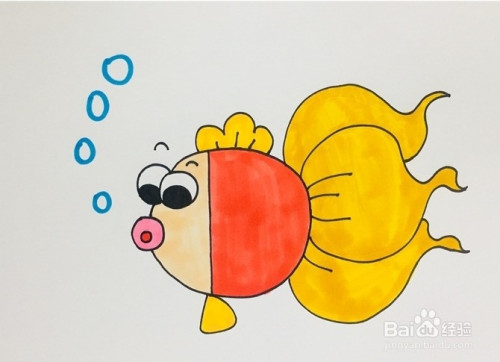 简笔画系列-怎么画简单漂亮的金鱼简笔画