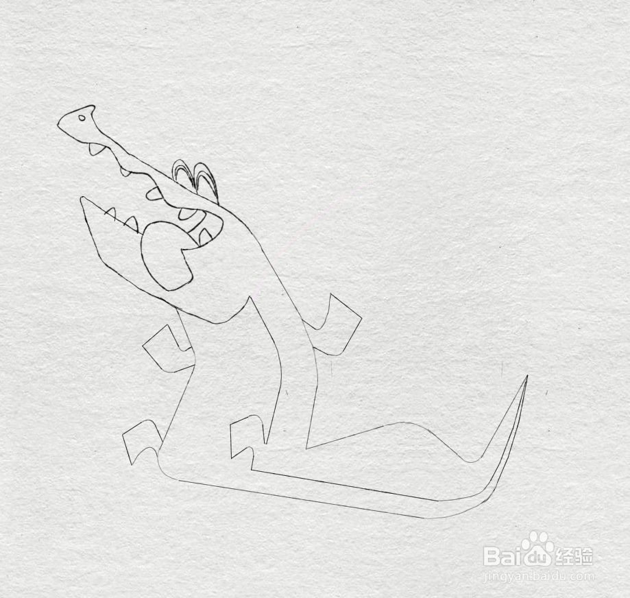 简笔画--如何画跳绳的鳄鱼的简笔画