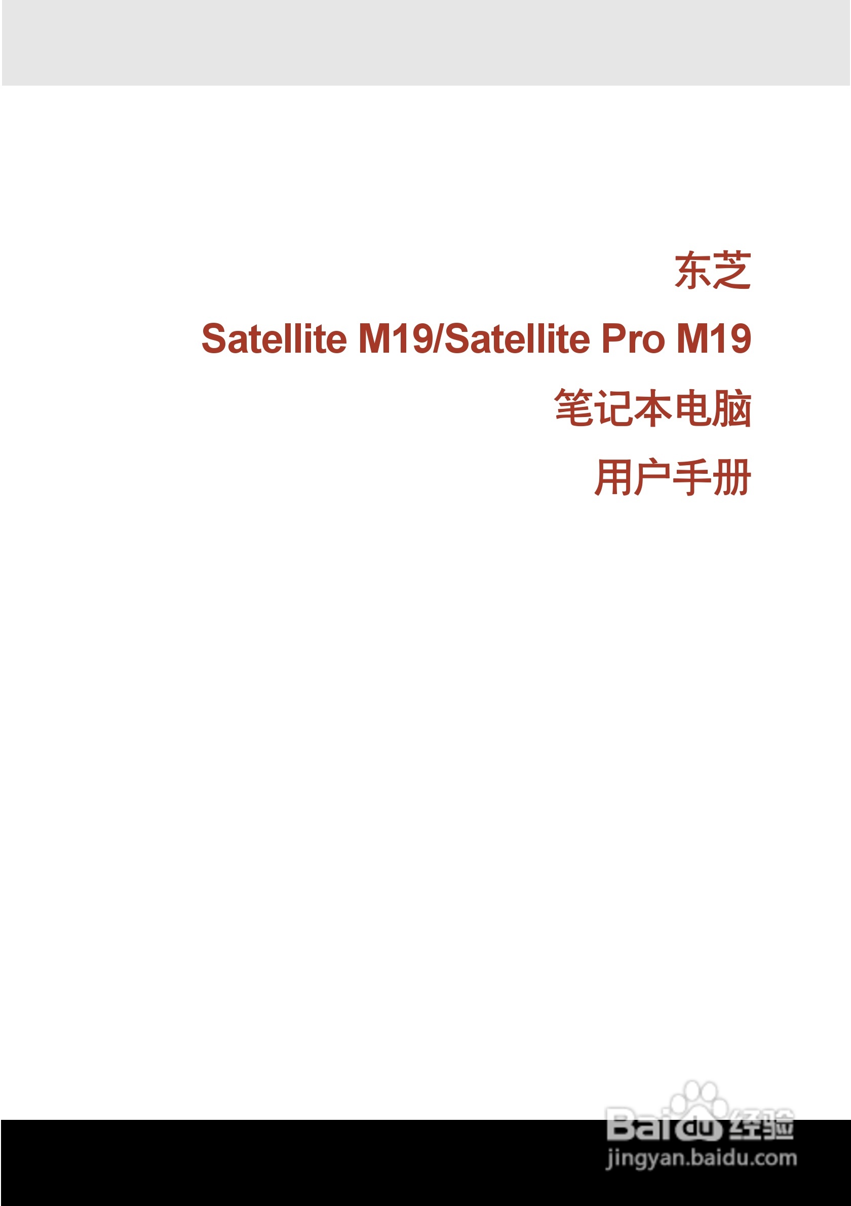东芝Satellite Pro M19笔记本电脑使用说明书:[1]