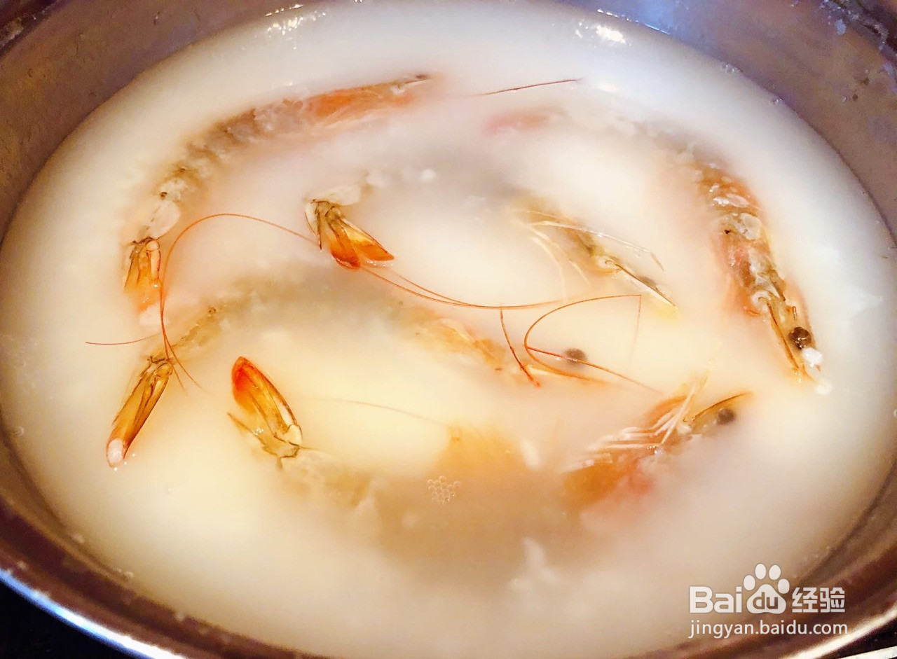 海虾扇贝香菇粥的做法