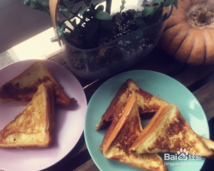 味道绝美的法式吐司花生酱香蕉三明治