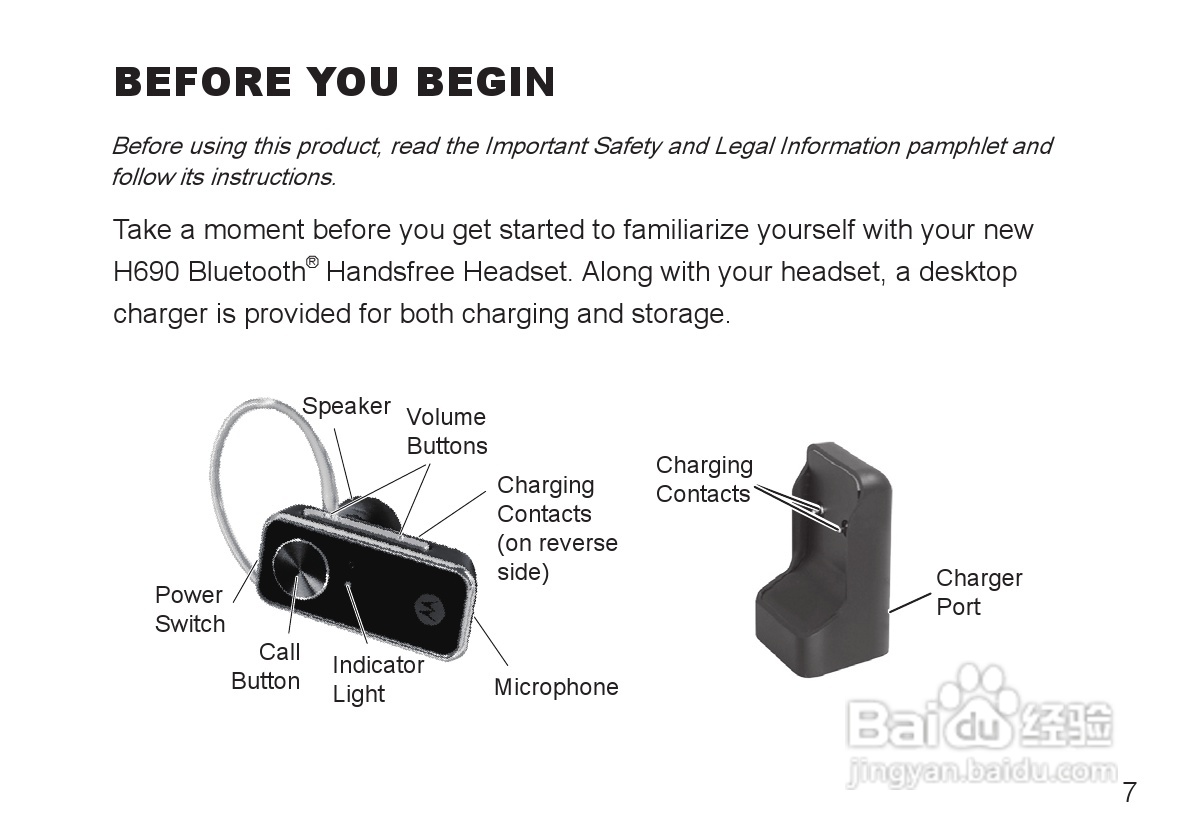 摩托罗拉H690蓝牙耳机使用说明书:[1]