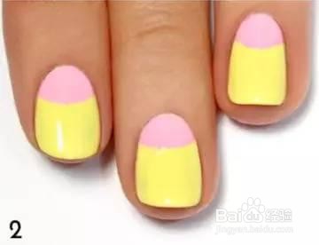 半月牙柠檬美甲