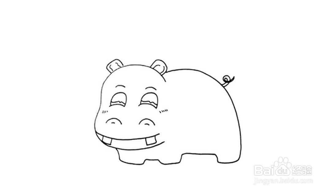 河马的儿童卡通简笔画教程