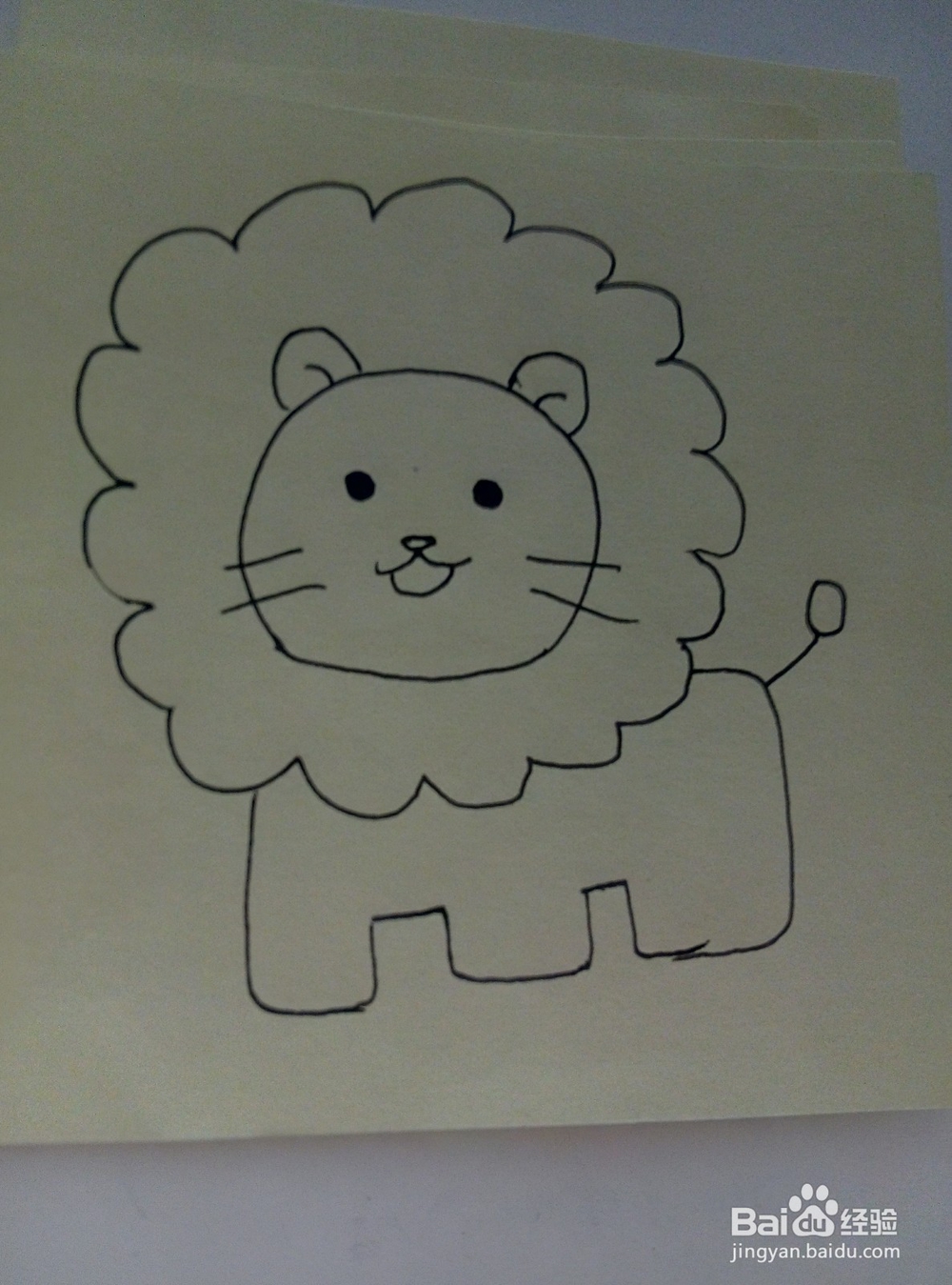 怎么画一头可爱的小狮子少儿简笔画