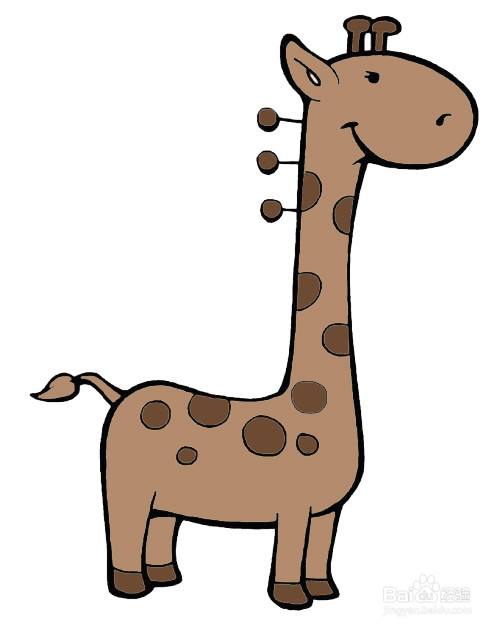 开心的长颈鹿宝宝的简笔画