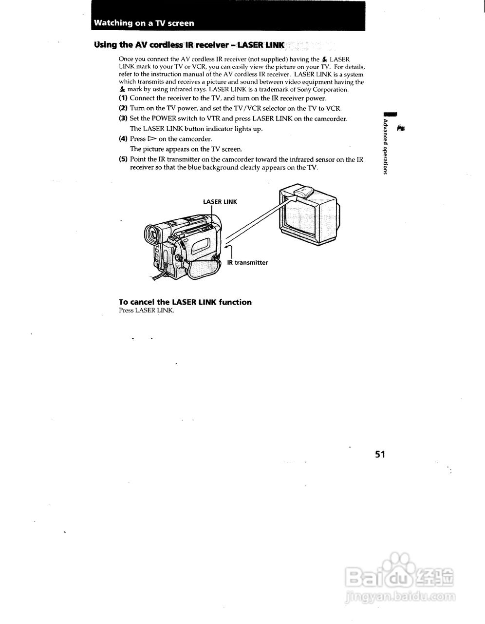 索尼CCD-TRV62模拟摄像机说明书:[6]