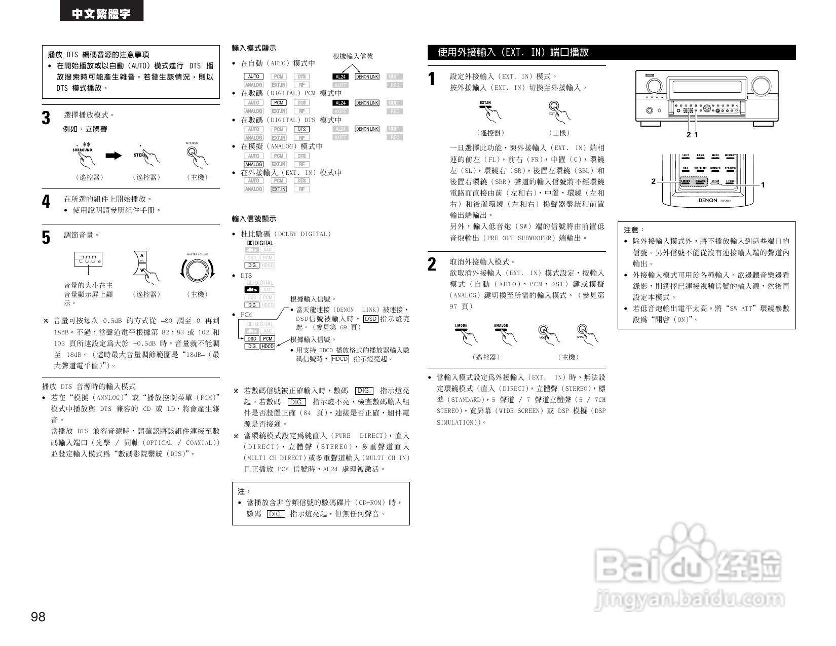 DENON AVR-3805收音环绕扩音机操作说明书:[5]
