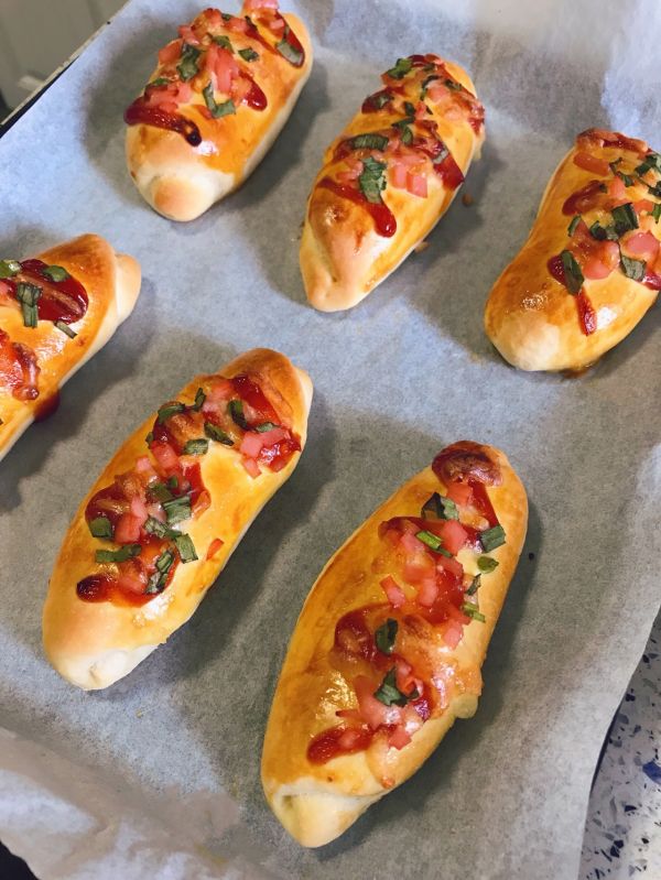 葱香芝士火腿面包