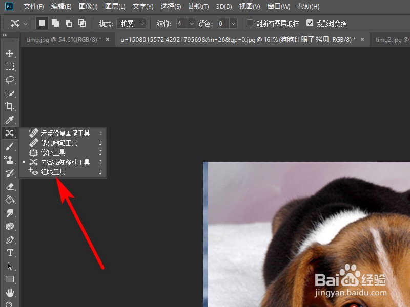 Photoshop怎么使用红眼工具