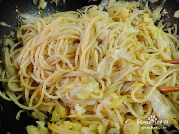 大虎虾圆白菜炒面