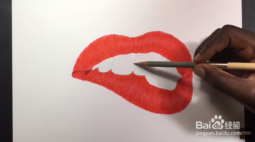 来画极具艺术气息的性感咬唇手绘教程