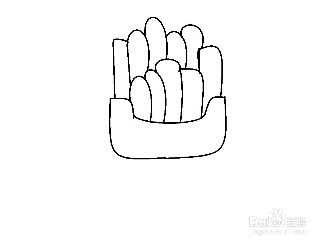 一盒薯条的简单画法