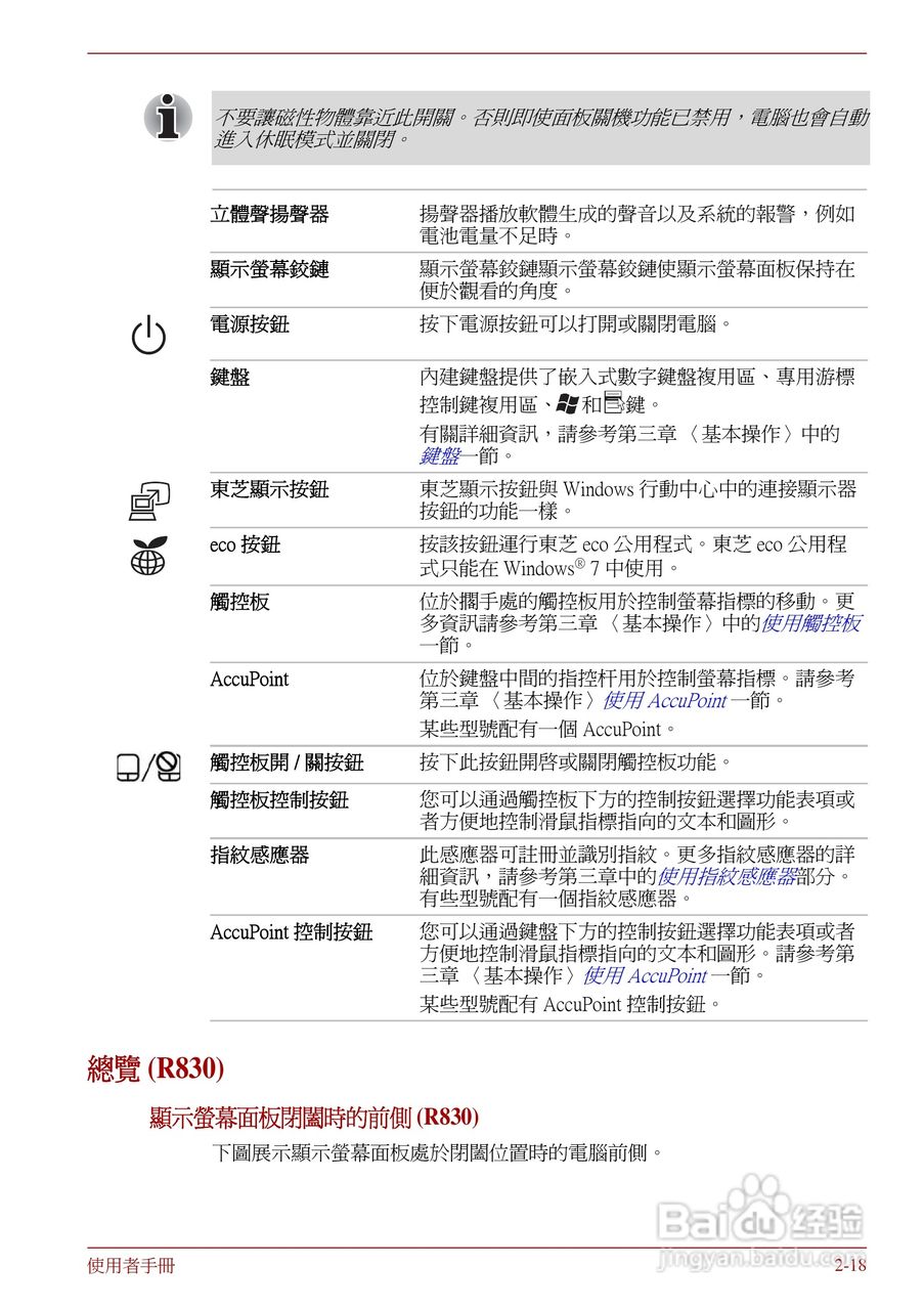 东芝Portege R830笔记本电脑使用說明書:[5]