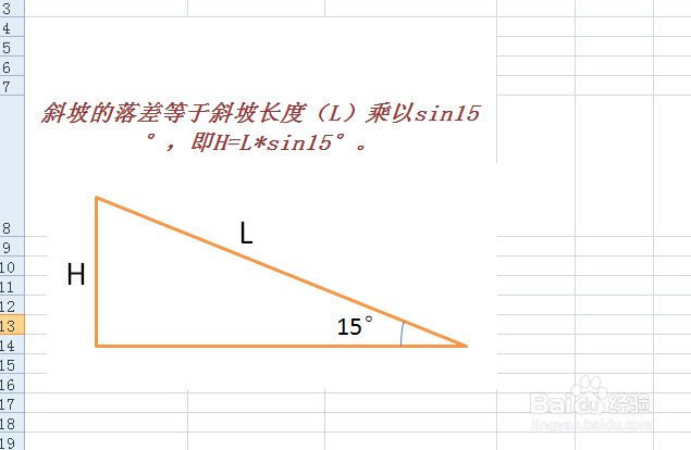 斜度15度的落差怎么计算