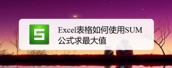 Excel表格如何使用SUM公式求最大值