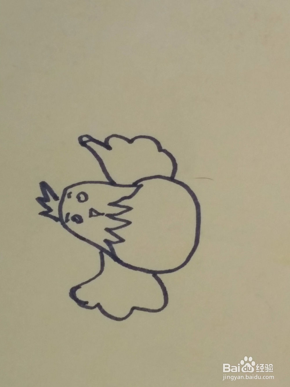 儿童绘画跳舞的小母鸡