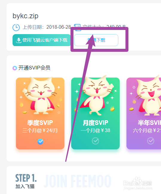 飞猫云怎么下载文件
