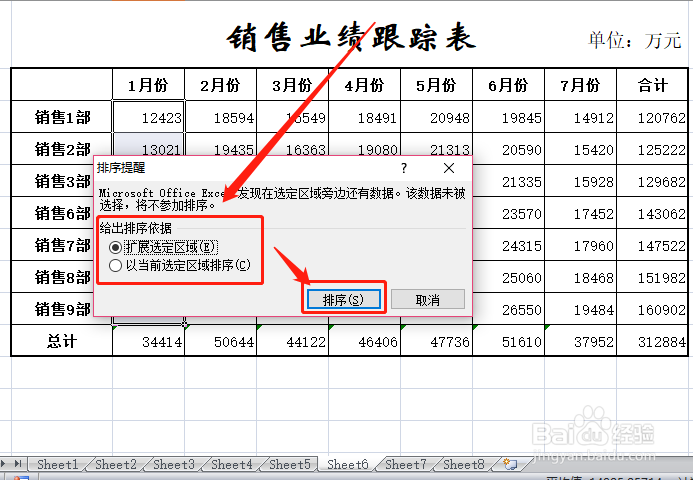 excel表格按数据大小进行排序的方法和技巧