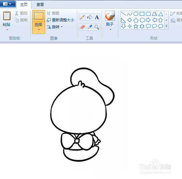 用电脑画小鸡简笔画
