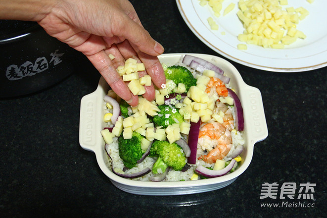什蔬海虾芝士焗饭