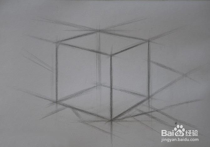 素描几何体正方体画法步骤图