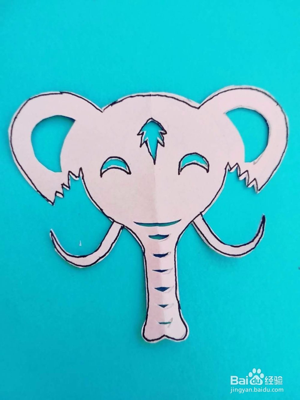 适合宝宝的手工剪纸大象的剪法