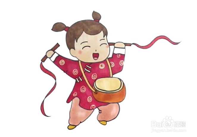 敲鼓的场景怎么画