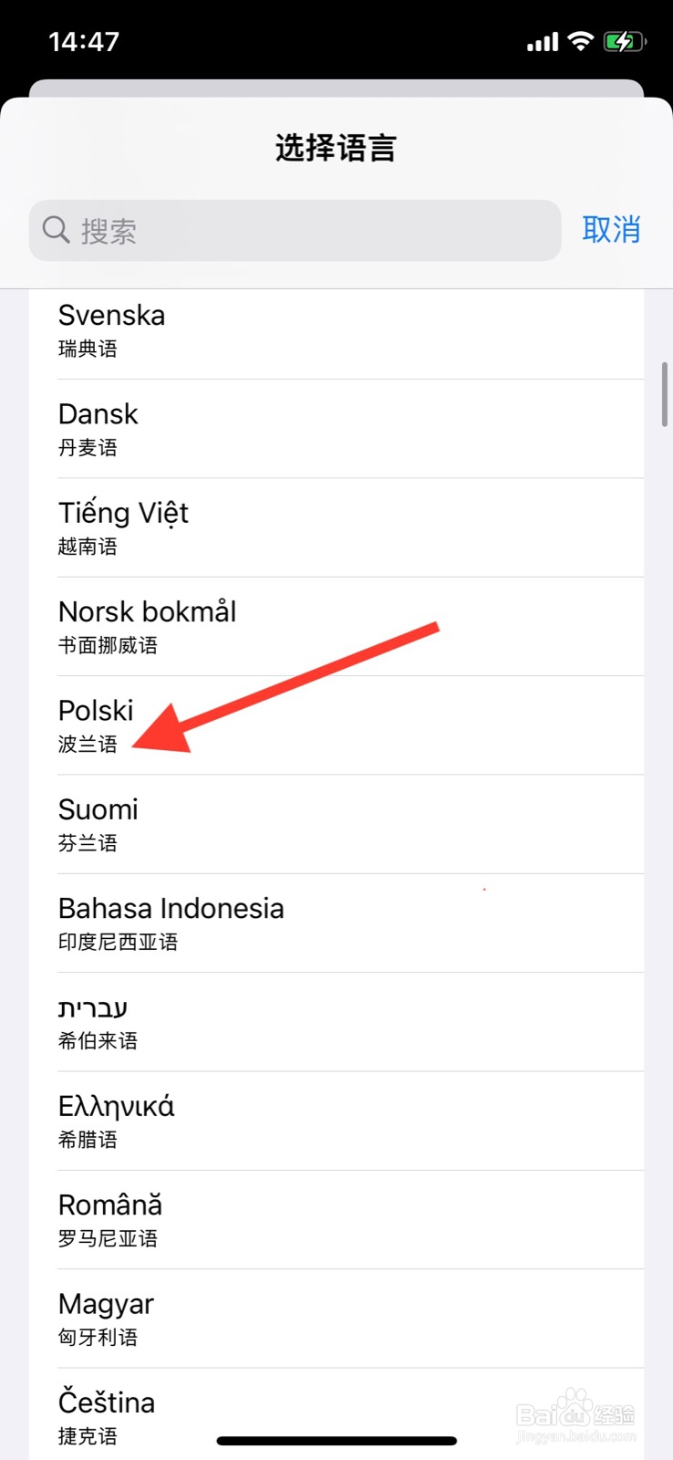 iPhone语言怎样改为“波兰语”显示