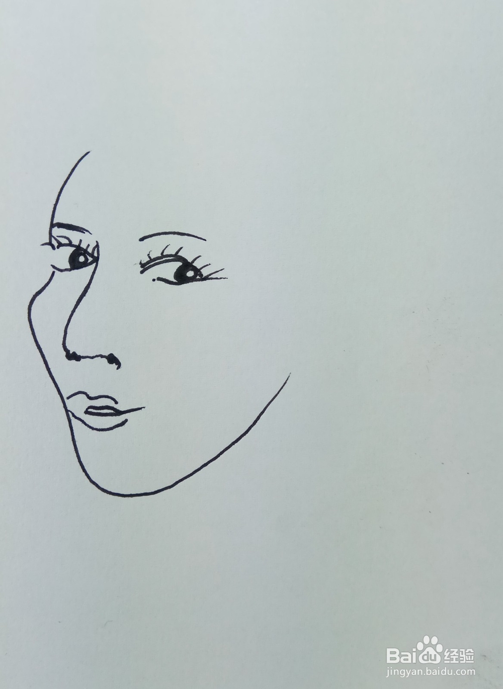怎样画儿童简笔画“带耳环的女郎”