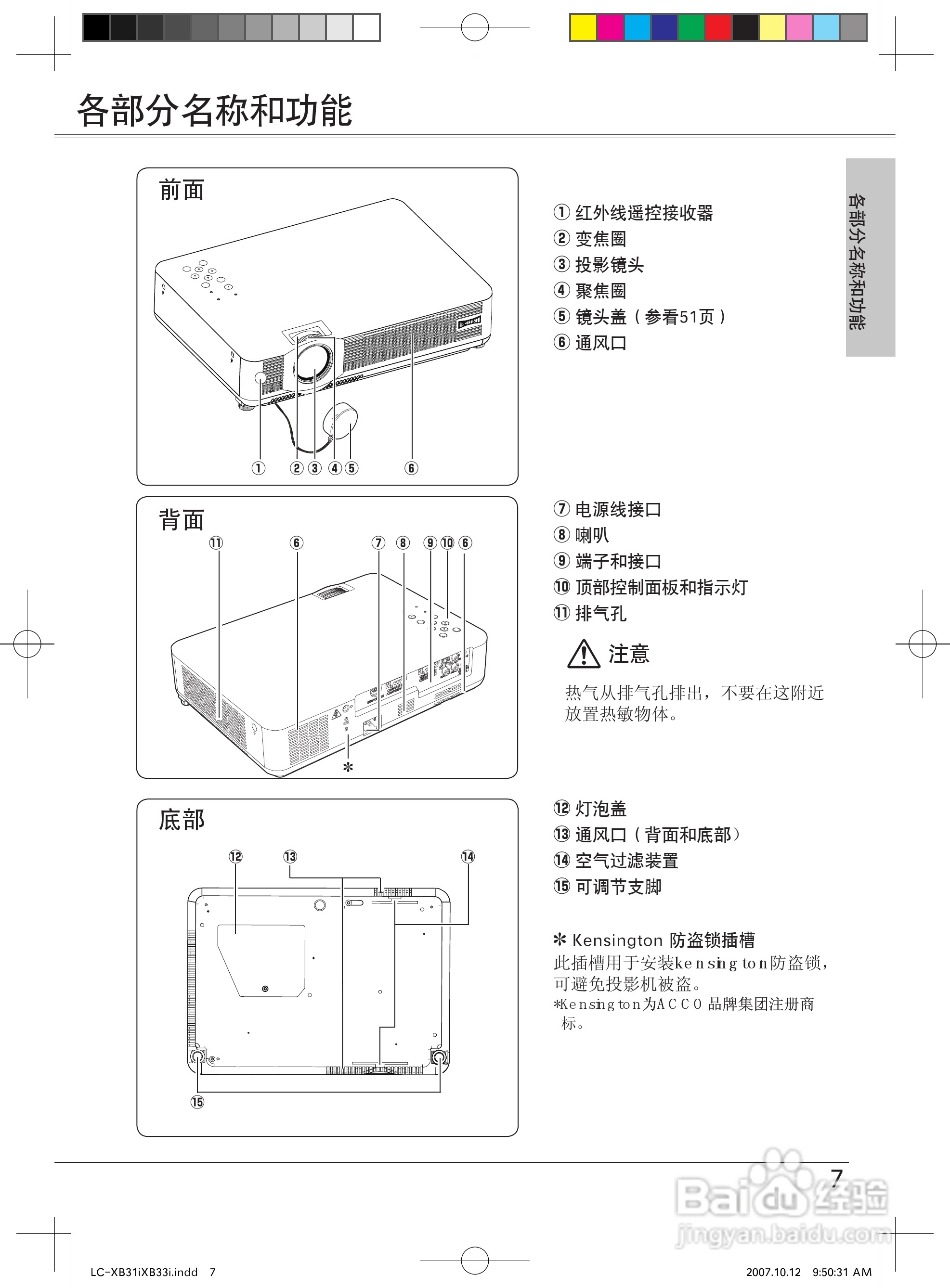 EIKI爱其 LC-XB33I投影机说明书:[1]