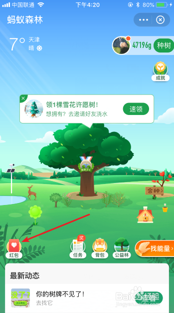 怎么发蚂蚁森林浇水红包