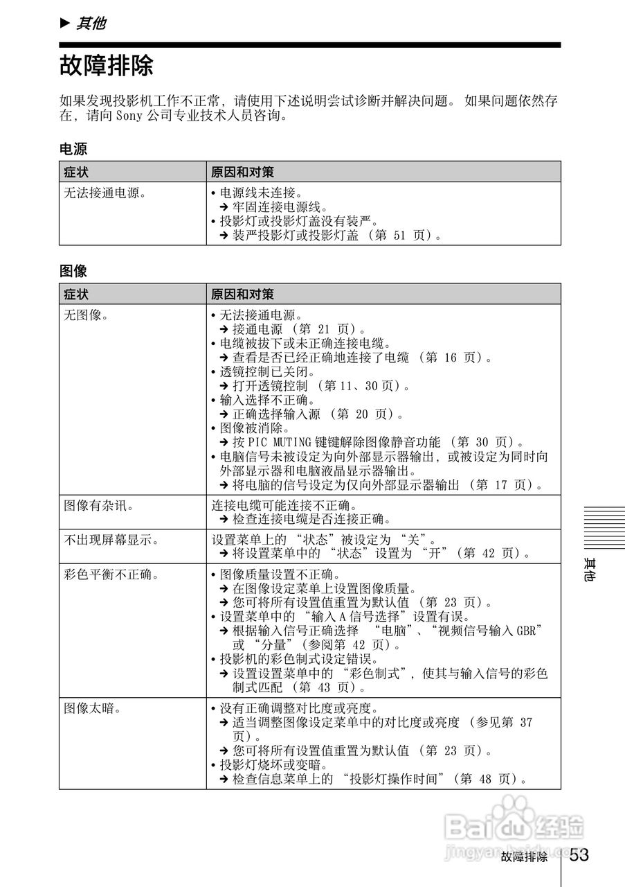 索尼VPL-DX11投影机使用说明书:[6]