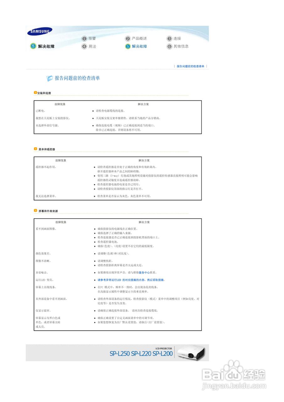 三星SP-L220投影仪简体中文版说明书:[3]