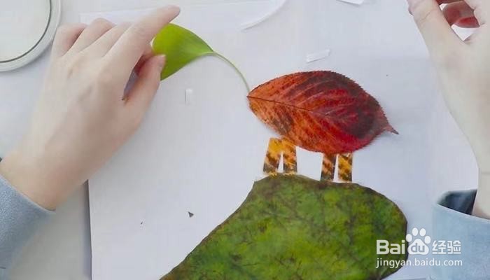 儿童手工恐龙树叶粘贴画怎么做