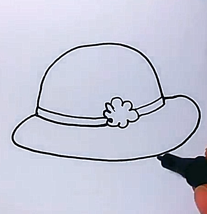 怎样画小花帽的简笔画