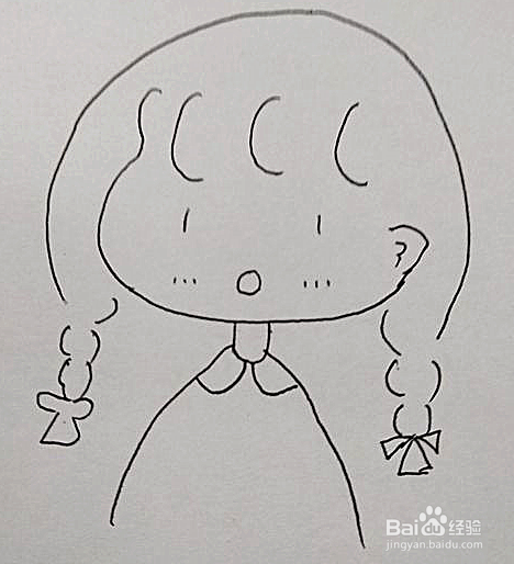 抖音简笔画女孩