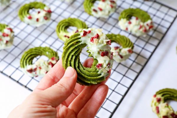 抹茶圣诞花环曲奇