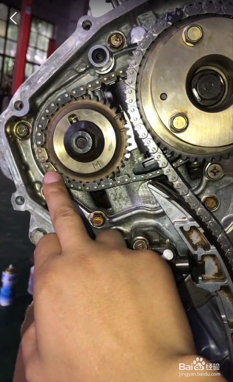 尼桑天籁2.3发动机正时链条标记