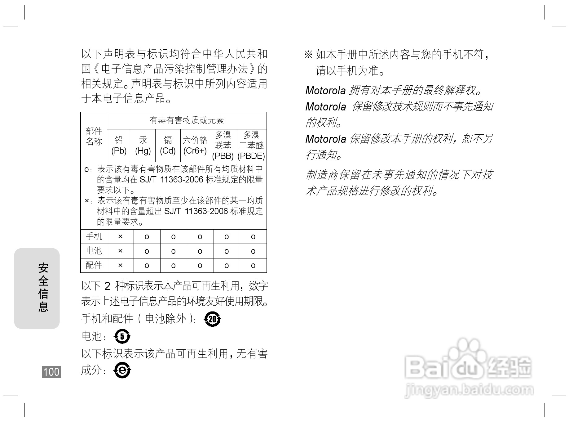 摩托罗拉L72手机使用说明书:[11]