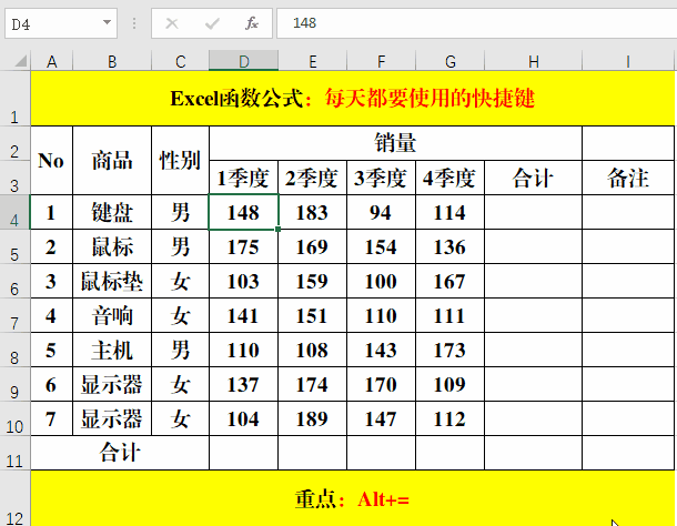 Excel快捷键，每天都要用到，还提高工作效率