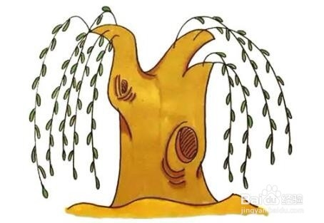 柳树的简笔画