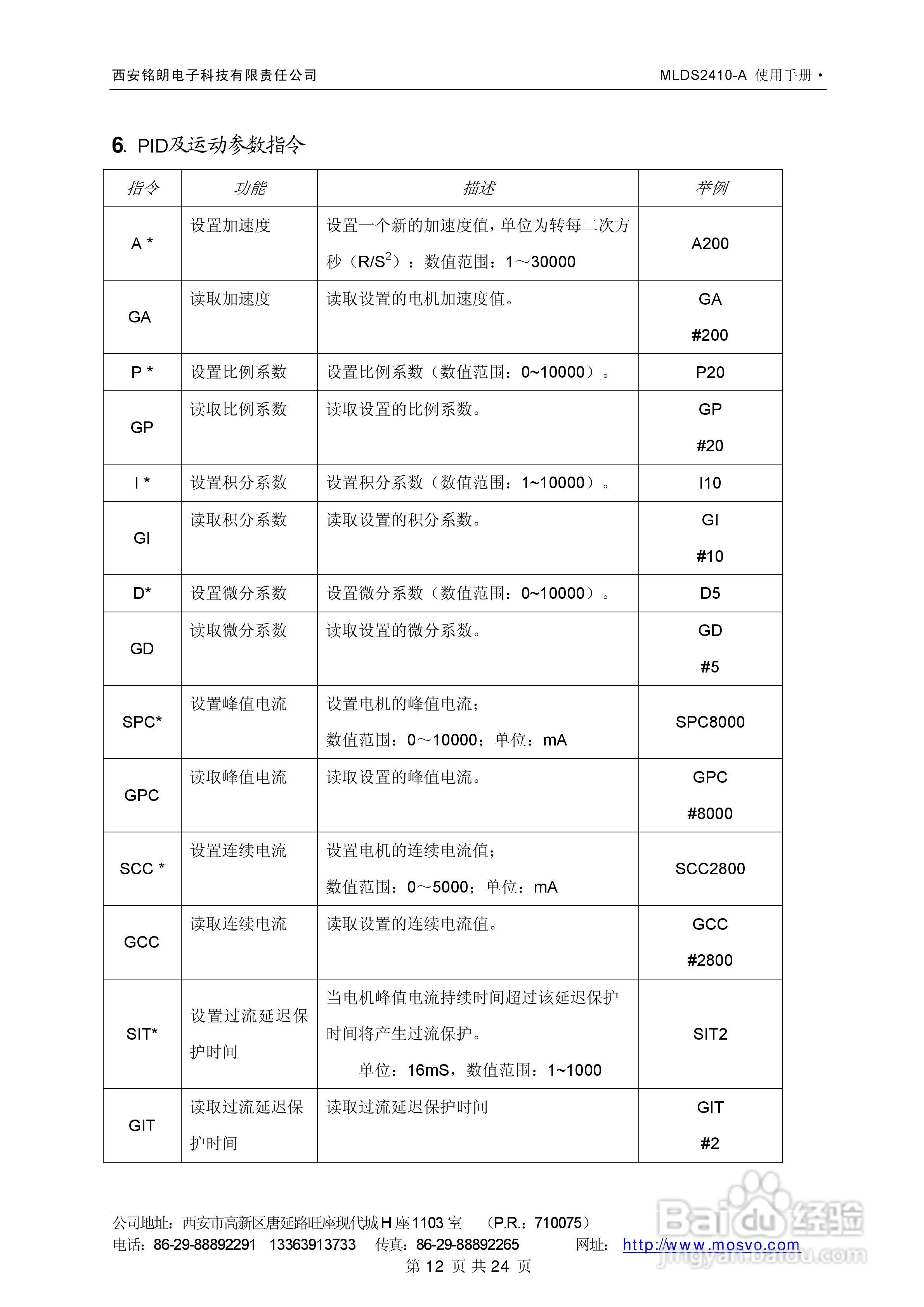 铭朗科技MLDS2410-A直流伺服驱动器说明书:[2]
