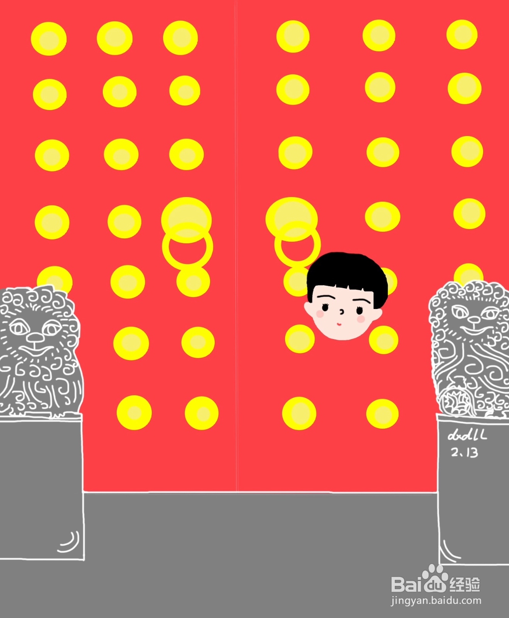 dxdll手绘之门前的女孩