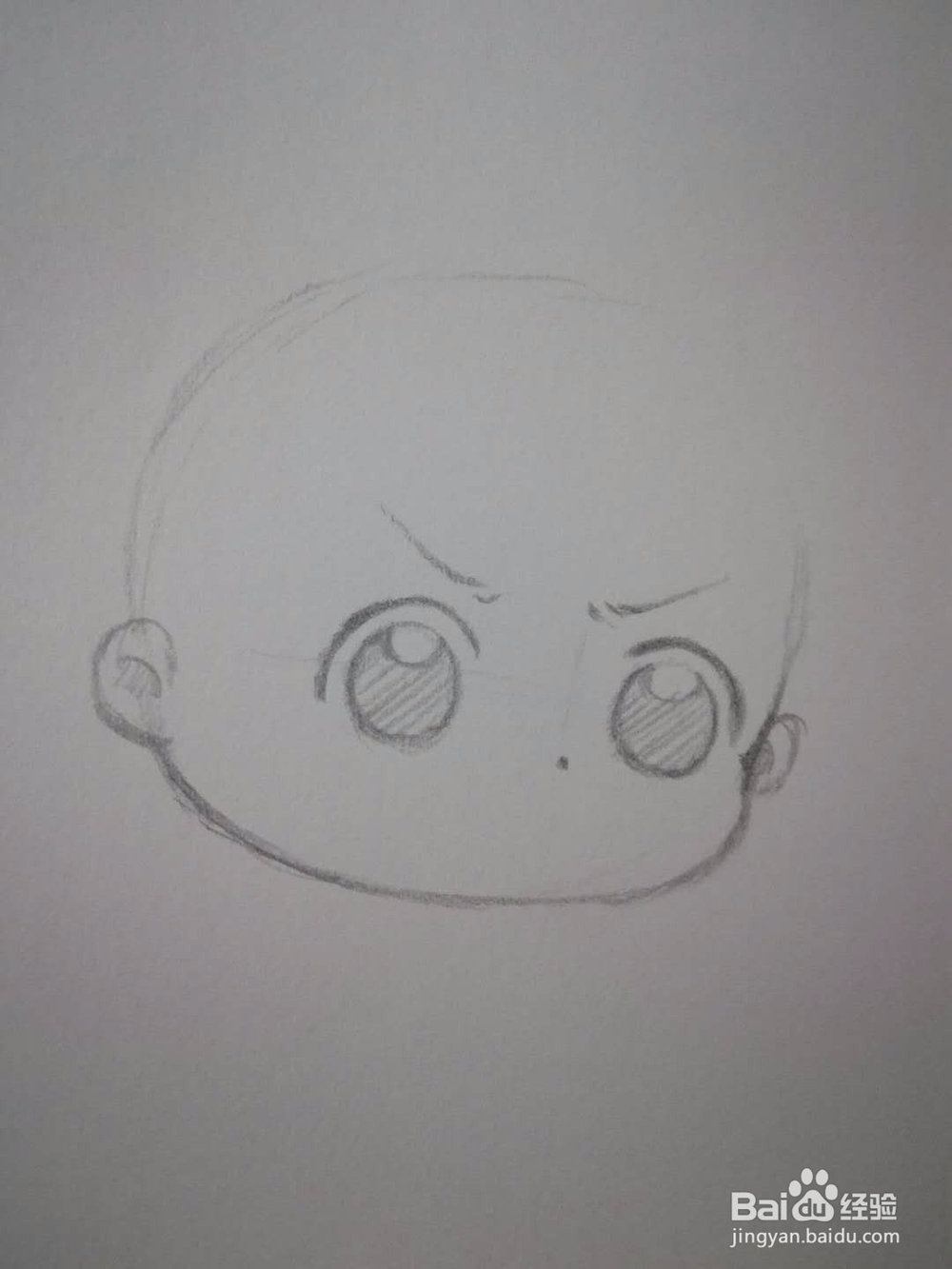 如何画Q版动漫人物头部手绘线稿